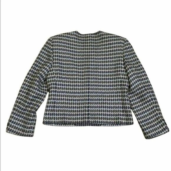 Evan Picone vtg union made wool button front blazer ivory brown suit Sz 10 - Picture 4 of 11